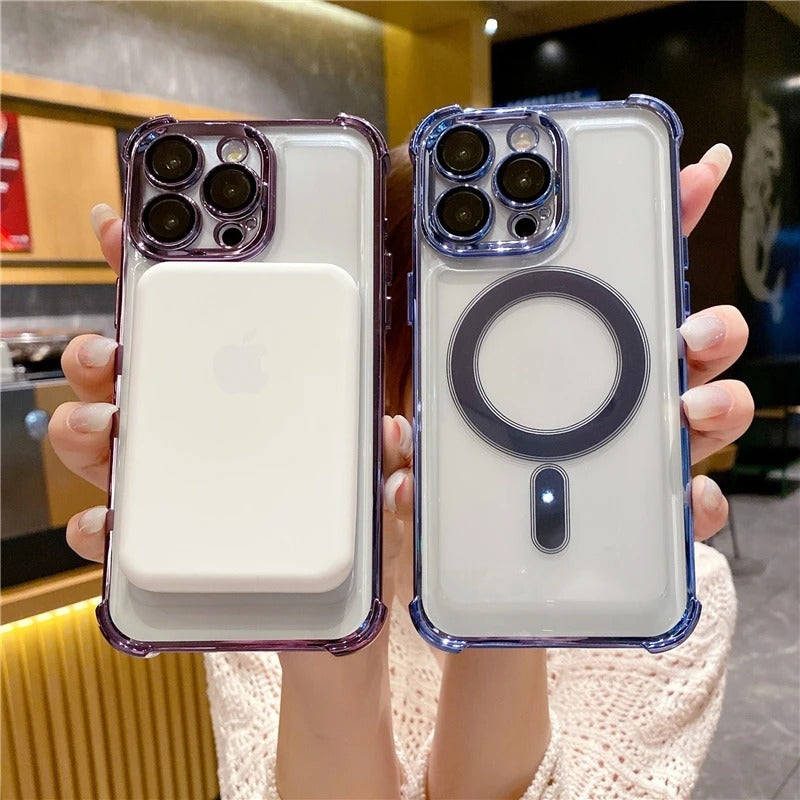 For iPhone 15 Pro Max Luxury Plating Frame For iPhone 11, 12, 13, 14 Plus Lens Protective Cover